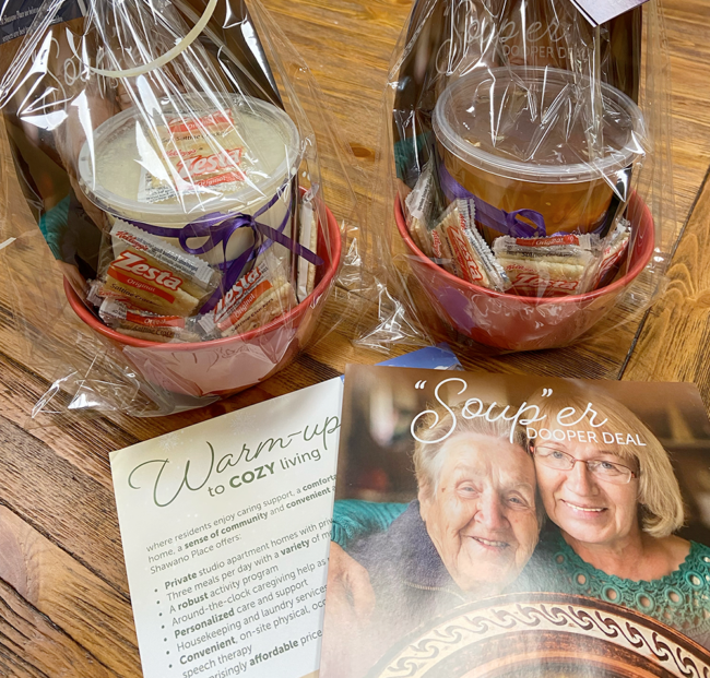 Featured 366322945-image002-33 Packaged to go baskets with crackers and home-made soup to-go