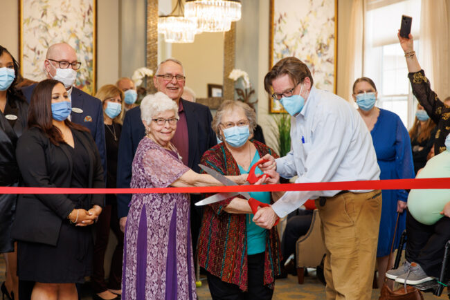 Red-Ribbon Courtyard Ribbon Cutting