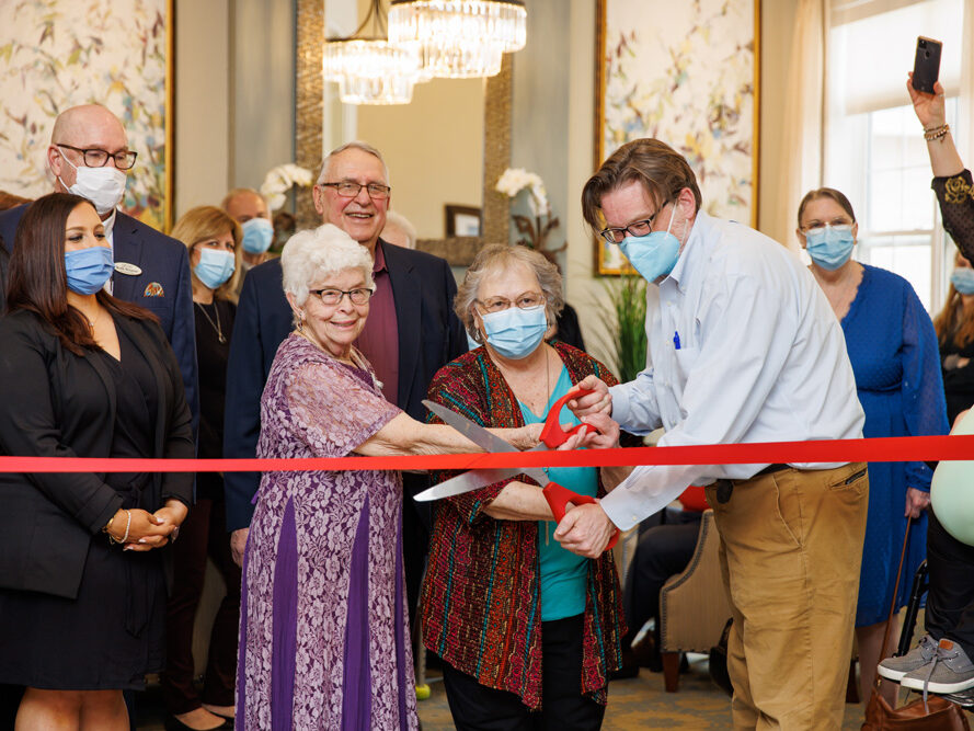 Red-Ribbon Courtyard Ribbon Cutting