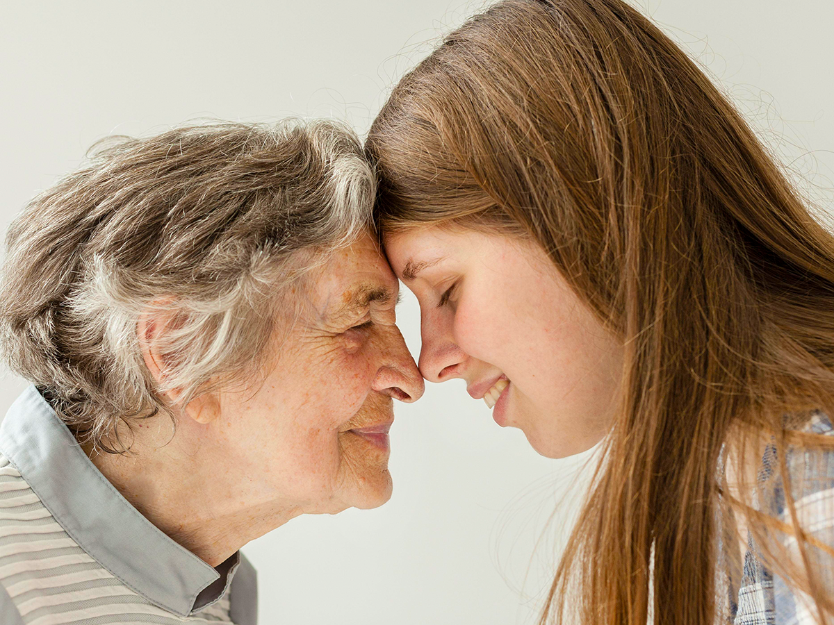 grandmother-spending-quality-time-with-family Grandmother and teen grand daughter