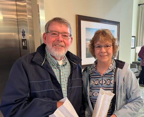 Couple eating popcorn