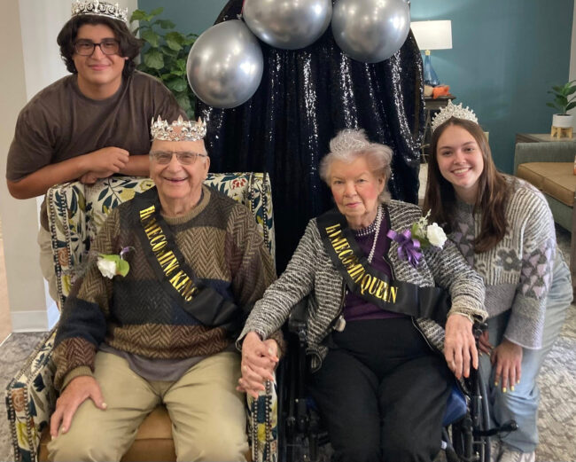 mc-prom-king-and-queen Featured Honorary King and Queeen Joe Stanek and Shirley Klapperich pose with McHenry High School's 2025 Queen Kayra Hanneman and King Chase Miller.